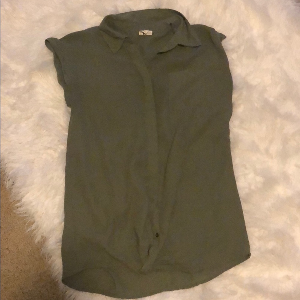 Army green blouse